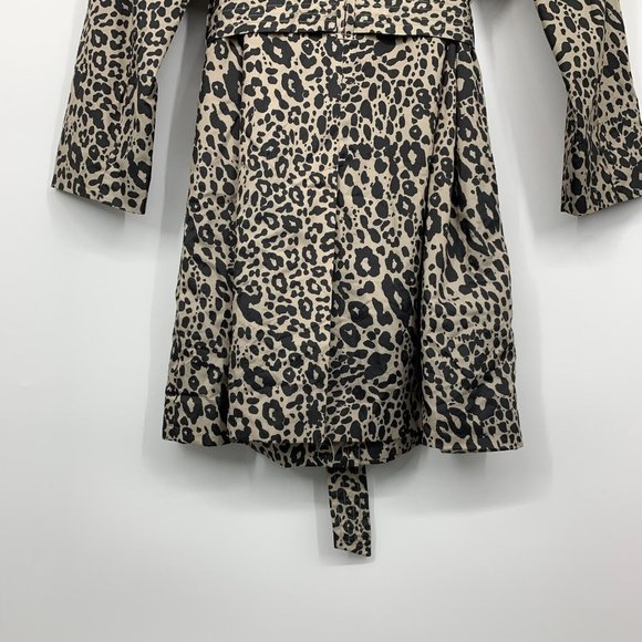 Dana Buchman Trench Coat Leopard Print Double Breasted Jacket - Picture 12 of 14